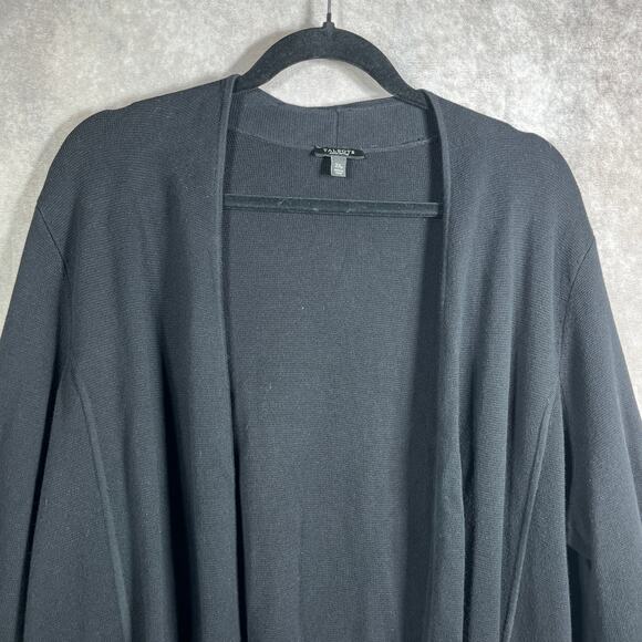 Talbots Cardigan Sweater Womens 2XP Black Knit Open Front Career Office Work - Picture 2 of 9